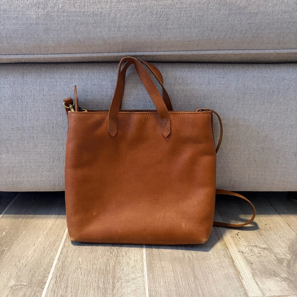 Madewell Brown Leather Tote Crossbody